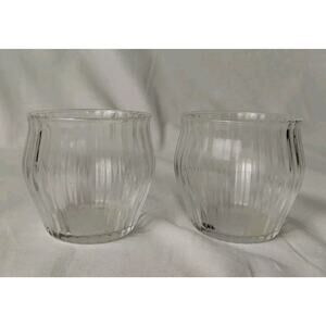 2 Clear Glass Votive Candle Holder 2.5" Tall